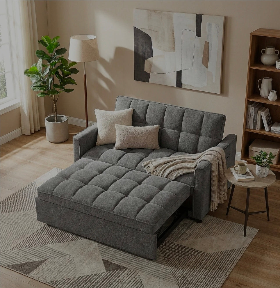 Sofá cama convertible 3 en 1, respaldo ajustable