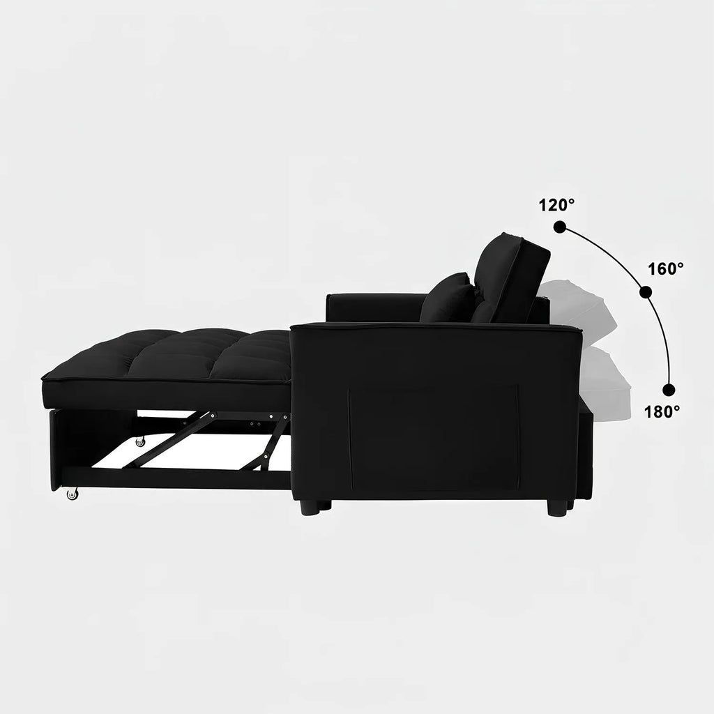 Sofá cama convertible 3 en 1, respaldo ajustable