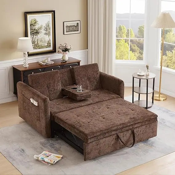 Sofá Cama Convertible 3 en 1  con Portavasos